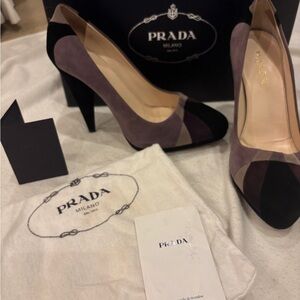 Prada FW2008 Graphic Suede Pumps | Camoscio Grafic | Size 37.5